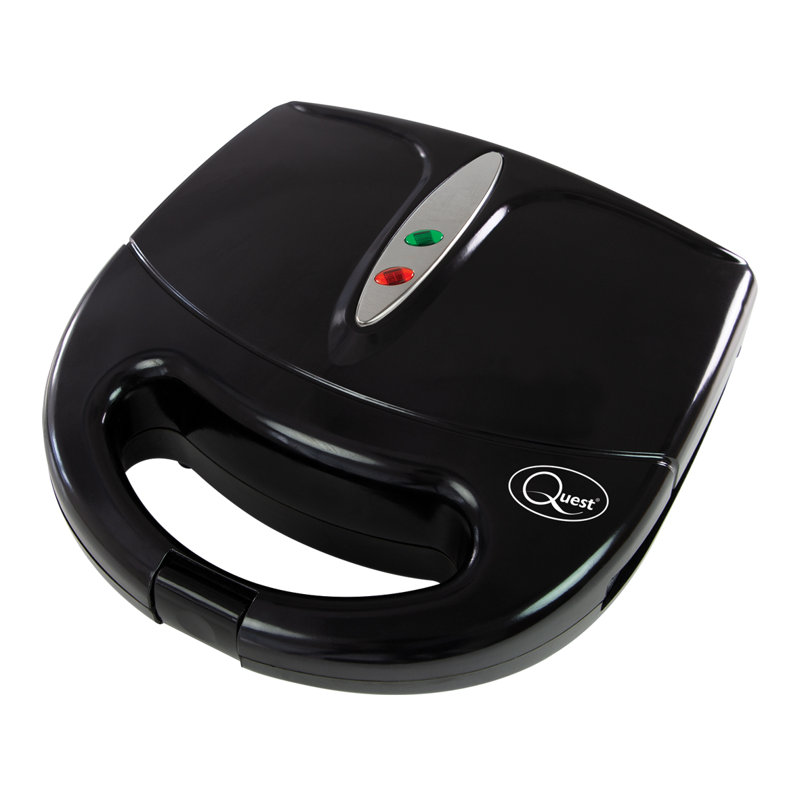 Quest 13.2 cm Non Stick Electric Grill Sandwich Maker & Panini Press with Lid, Black
