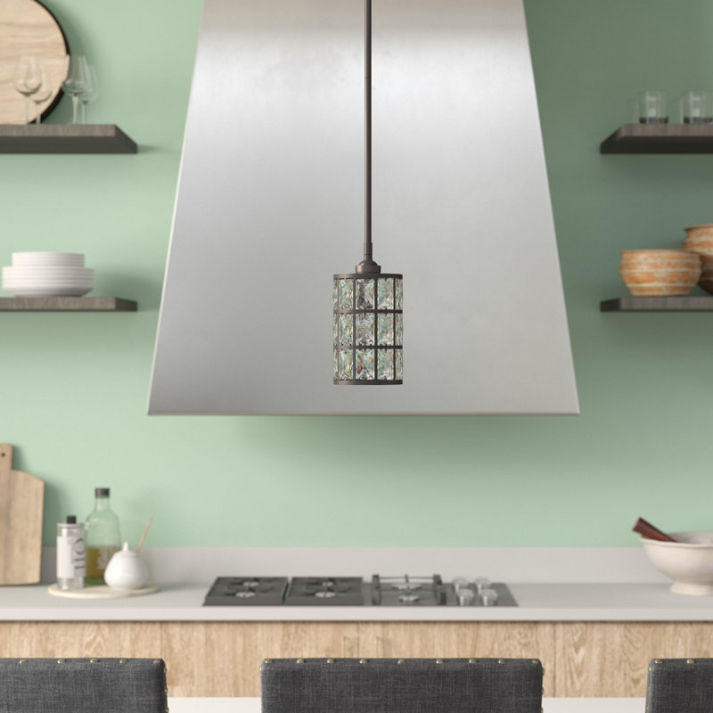 Luminaire suspendu cylindrique 1 lumière, Bronze occidental