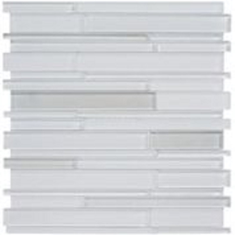 Simply 12" x 13" Glass Linear Wall Tile, White