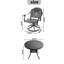 Ensemble de salle à manger 5 pièces en aluminium coulé résistant aux intempéries, comprenant 4 chaises pivotantes et une table ronde de 39,37 po avec structure noire (même référence: W1710S00340)
