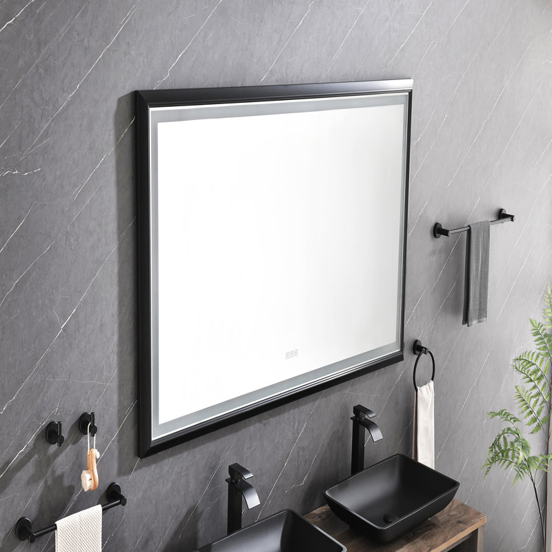 Miroir mural Daesia, Noir, noir, noir, noir, 36 po x 60 po