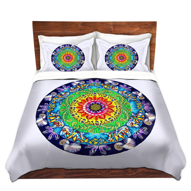 Ensemble de housse de couette samsara mandala, 1 housse de couette grand + 2 taies standards