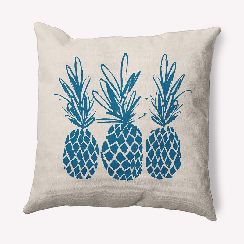 Coussin Pineapples, Bleu, 16 po x 16 po