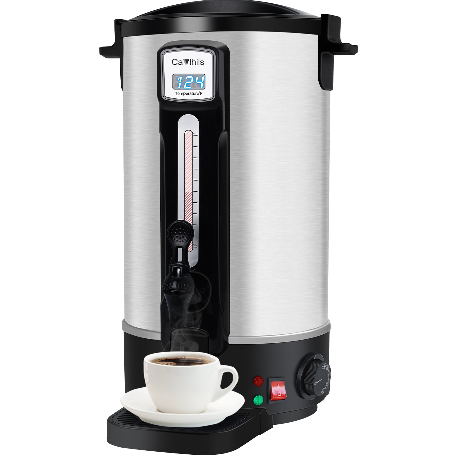 Kcourh Commercial Large Coffee Urn 100Cup Coffee Maker Temperature Control and Display Premium