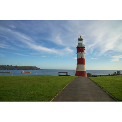 Plymouth Lighthouse by Miksov - Wrapped Canvas Print