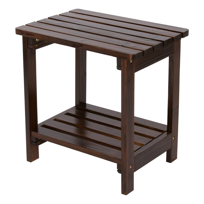Casner Rectangular Outdoor Side Table , 14'' in. W 20'' in. D, Burnt Brown