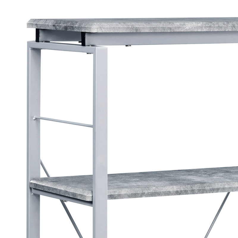 Bibliothèque grise et argentée à 4 tablettes - Polyvalente pour les fournitures de bureau et de travail