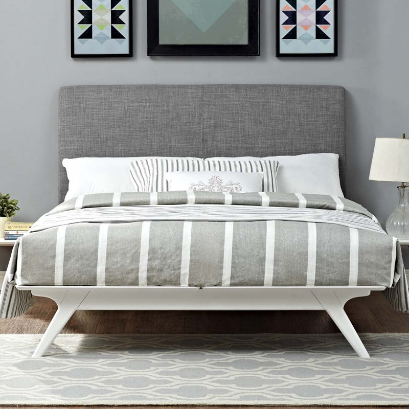 Modway Tracy Platform Bed Frame, Full, Gray, Manufactured Wood