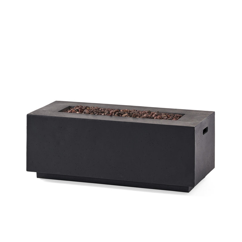 Grey 40" Concrete Outdoor Fireplace, 40,000 - Enjoy Cozy Nights Fire Pit, , 40.24" W, Ideal For Use, Dark Gray