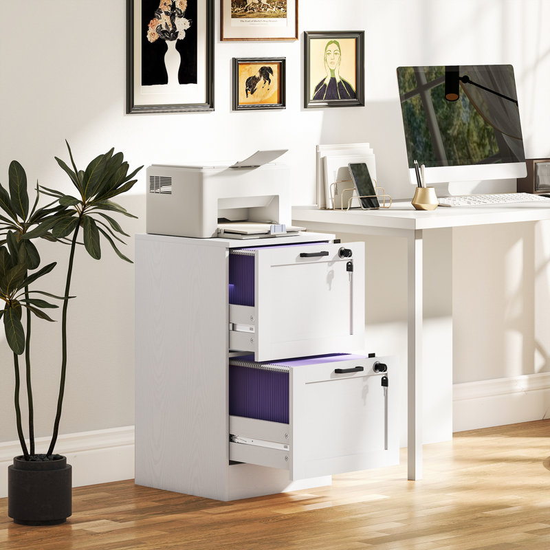 40cm Wide 3 -Drawer File Cabinet, 71cm H x 40cm W x 40cm D, White