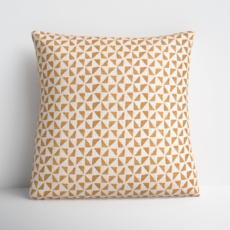 Zetta Throw Pillow, Polyester/Polyfill, Beige/Camel, 22" x 22"