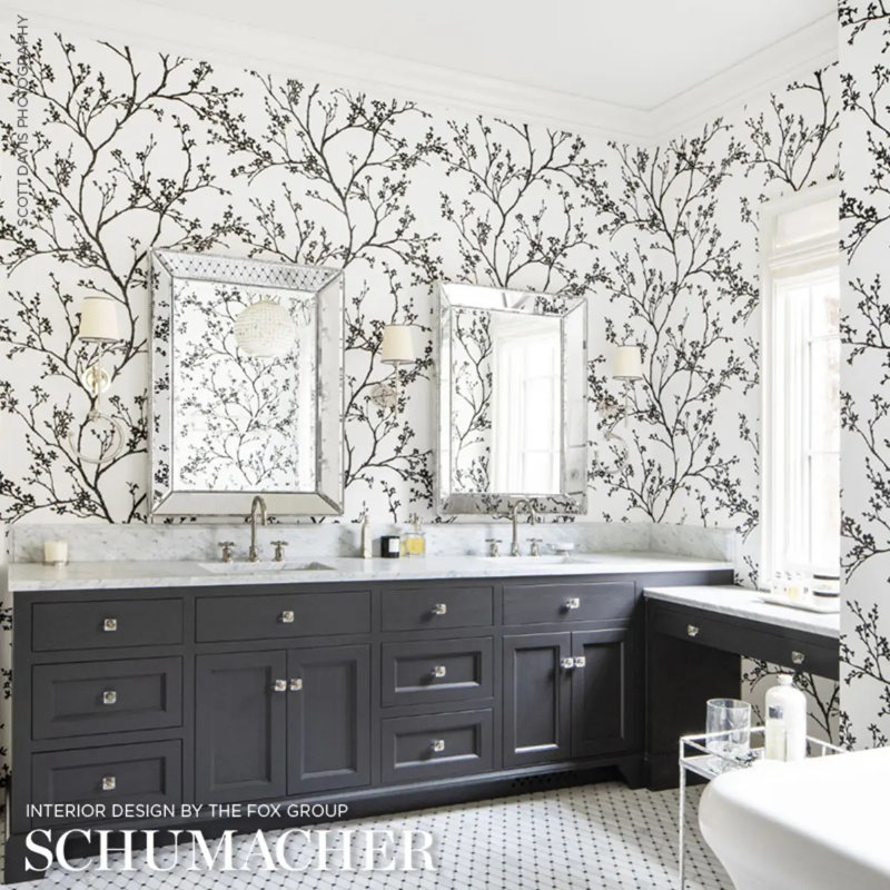 Twiggy Paperweave Wallpaper, Black