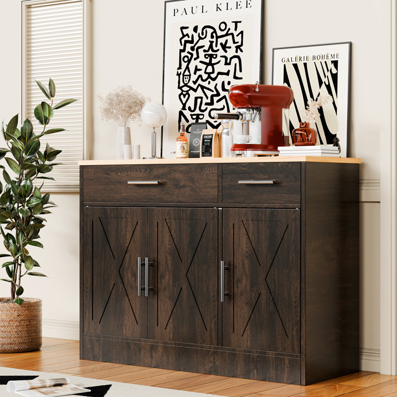  Dennisse 42.5'' 2-Drawer Sideboard Buffet, Brown