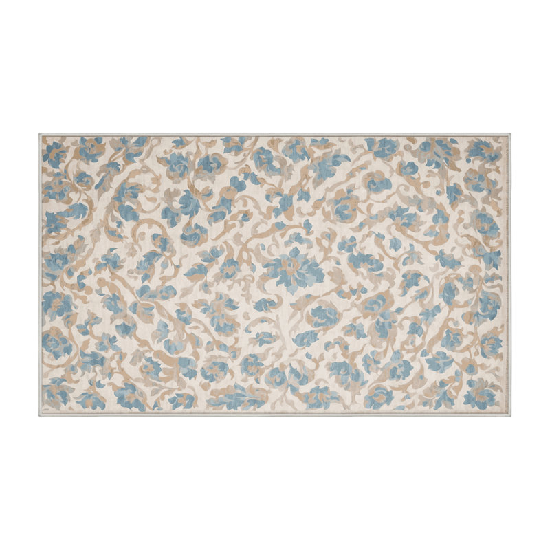 Machine Washable Beige Area Rug, Runner 2' x 5'