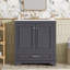Meuble-lavabo de salle de bain avec lavabo en céramique et 2 grandes portes à fermeture douce-128706715