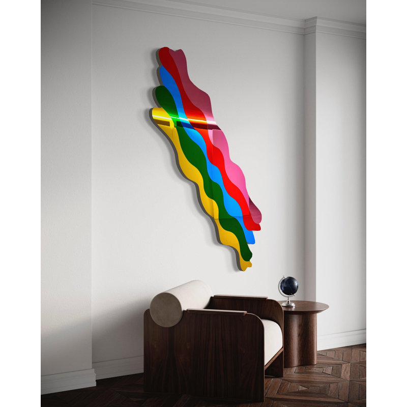 Squiggle Lines - miroir en acrylique - décoration murale Pop Art pour maisons modernes