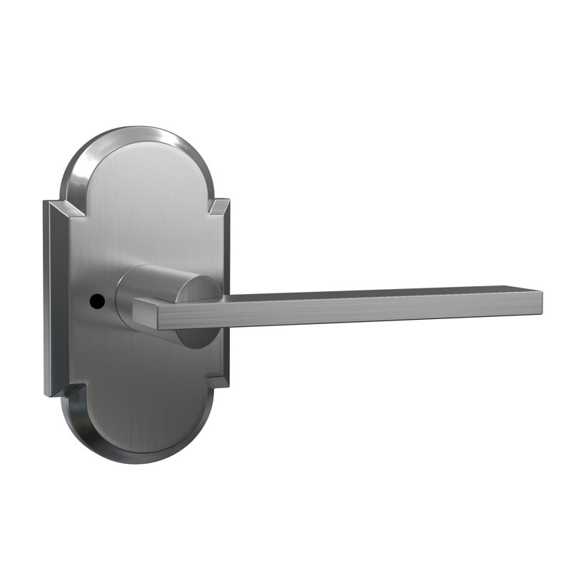 Levier d'intimité Bravura 943-G2 sur rose arquée en nickel satiné, Nickel satiné