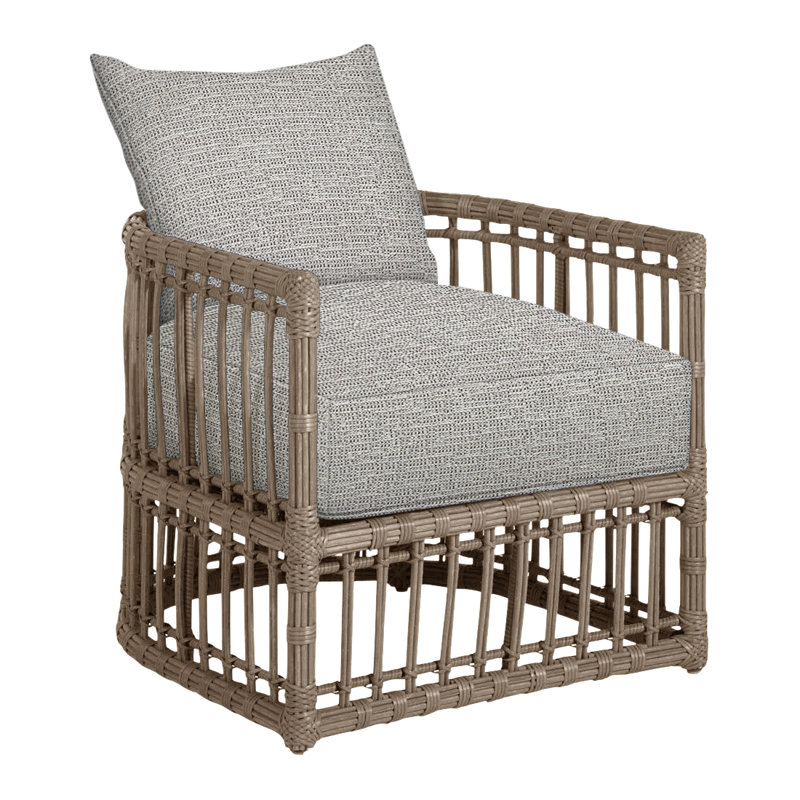 Newport Arm Chair with Cushions, Newport #66 Burlap, No Welt, Tweed Toffee