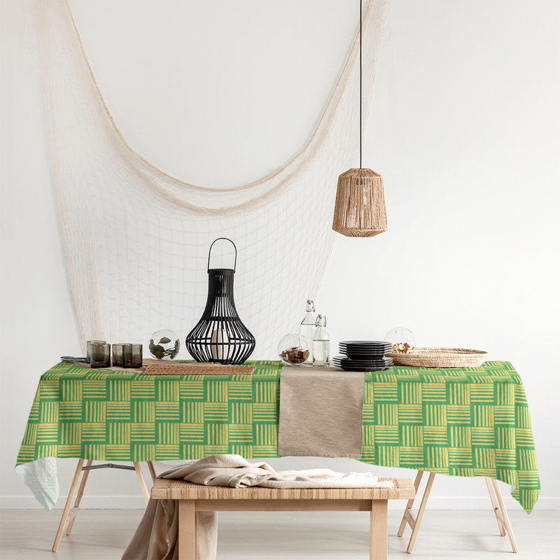 Rayures nattes classiques Nappe, Vert/jaune