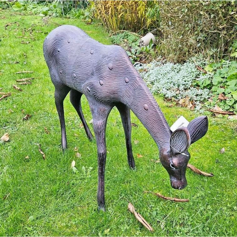 Inspirational Gifting Grazing Doe Aluminium Garden Statue | Wayfair.co.uk