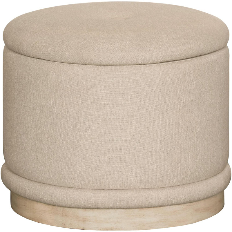 Repose-pieds Nellya, Polyester / lin beige