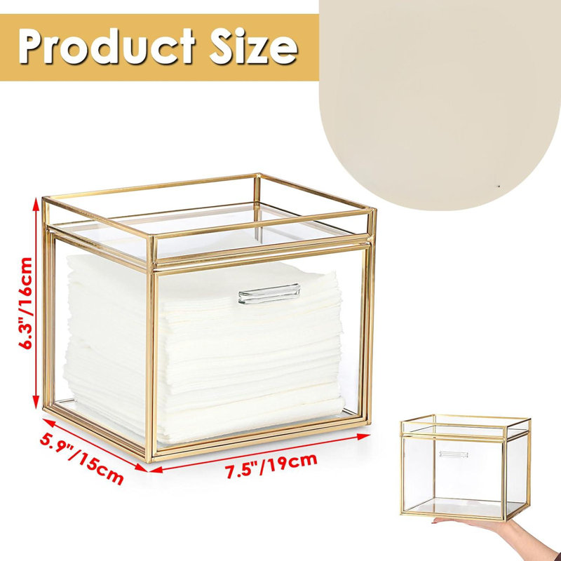 Boîte de rangement jetable pour porte-serviette en verre avec tiroir compatible avec Clean Skin Organisateur de boîte de maquillage Cluub Clean XL pour salle de bain, comptoir de meuble-lavabo