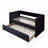 1Pc Modern Daybed Tufted Nailhead Trim Armrest Pull Out Trundle Bedroom Living Room Furniture-332415565