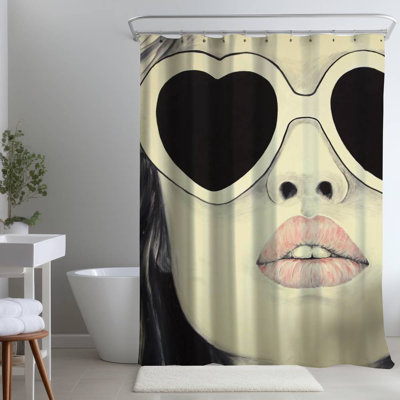Shower Curtain FI71 – Polyester Shower Curtain, Dye Sublimation Print, 71" W × 74" L