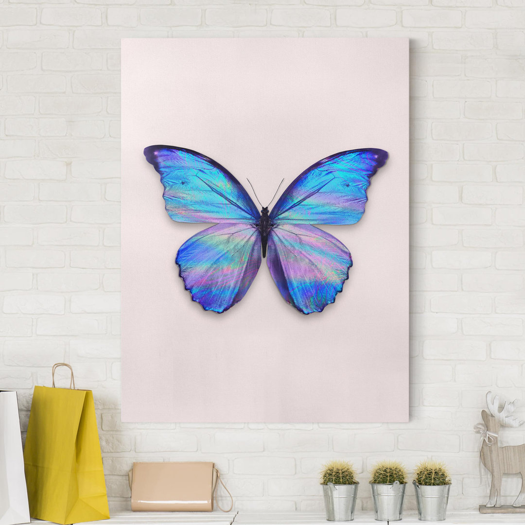 Leinwandbild Holografischer Schmetterling von Jonas Loose