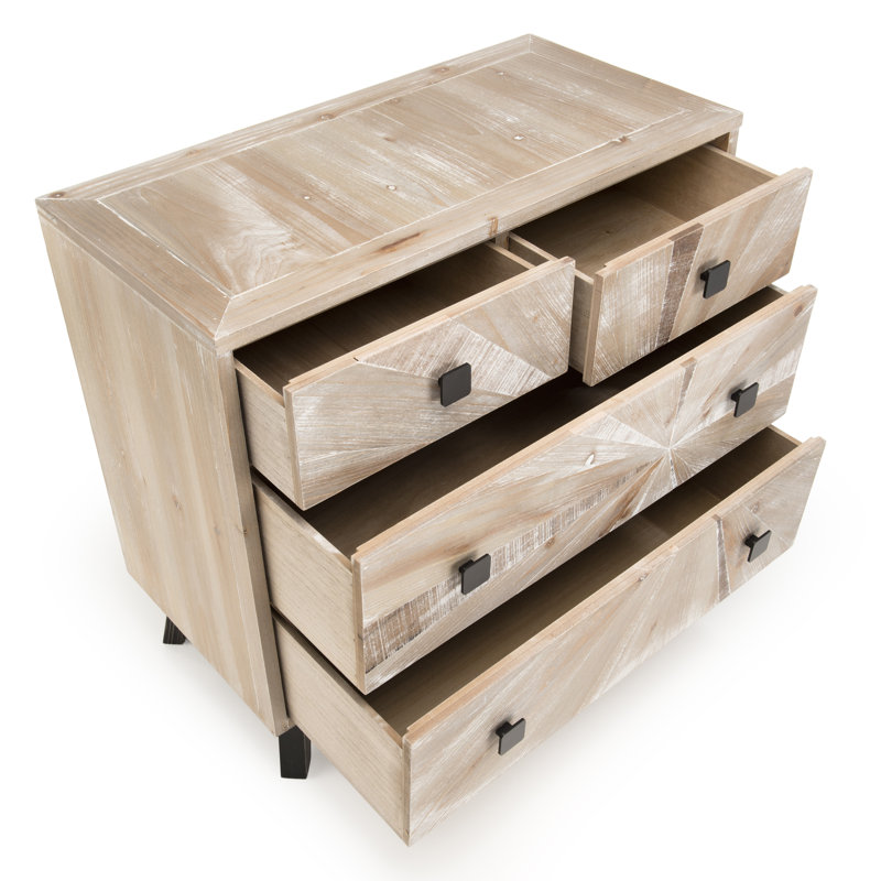 Casavant Solid Wood 80cm W 4 - Drawer Chest of Drawers
