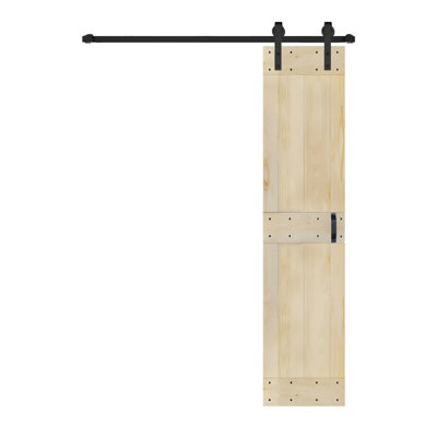 H Series Color Finished Sliding Barn Door With Hardware Track-Assembly Required
