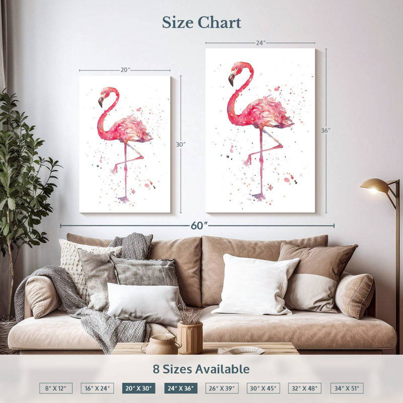 Brampt A Flamingo's Fancy, H 30 po x l 20 po