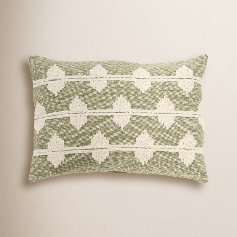 Heiden 100% Cotton Lumbar Rectangular Pillow Cover & Insert, Green
