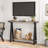 Grey Narrow Console Table with Storage Shelf – 2-Tier Rustic Entryway Sofa Side Table – V-Shaped Metal Legs, Slim Hallway Accent – For Living Room, Foyer, Behind Couch – Grey
