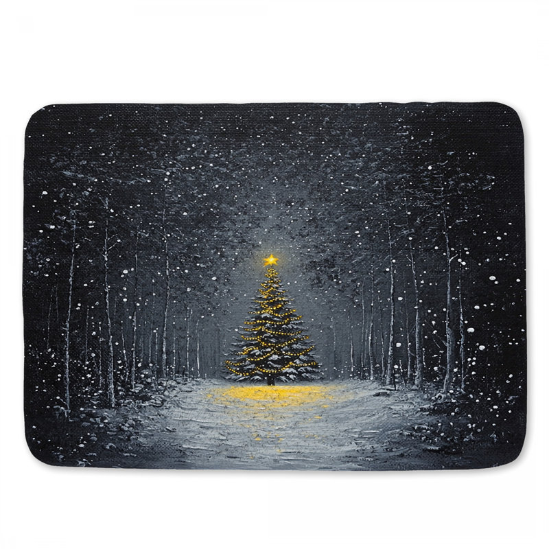 Tapis de bain arbre de Noël, L 24 po x l 17 po
