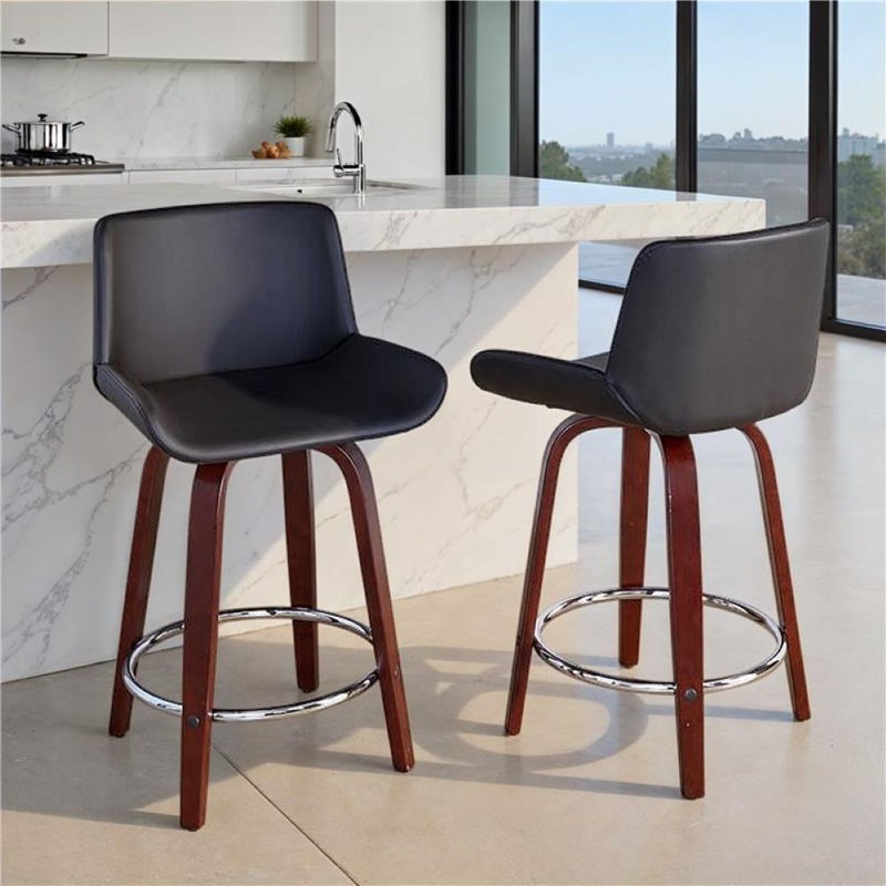 Tabouret de comptoir 24 po Rondell, Noir