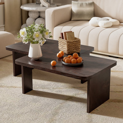 Ensemble de table basse moderne et minimaliste, table basse rectangulaire avec motif d'épissage, table de combinaison multifonctionnelle