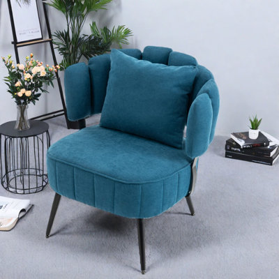 Chaises d'appoint à ressorts ensachés, chaise de lecture moderne en acier chenille pour la maison