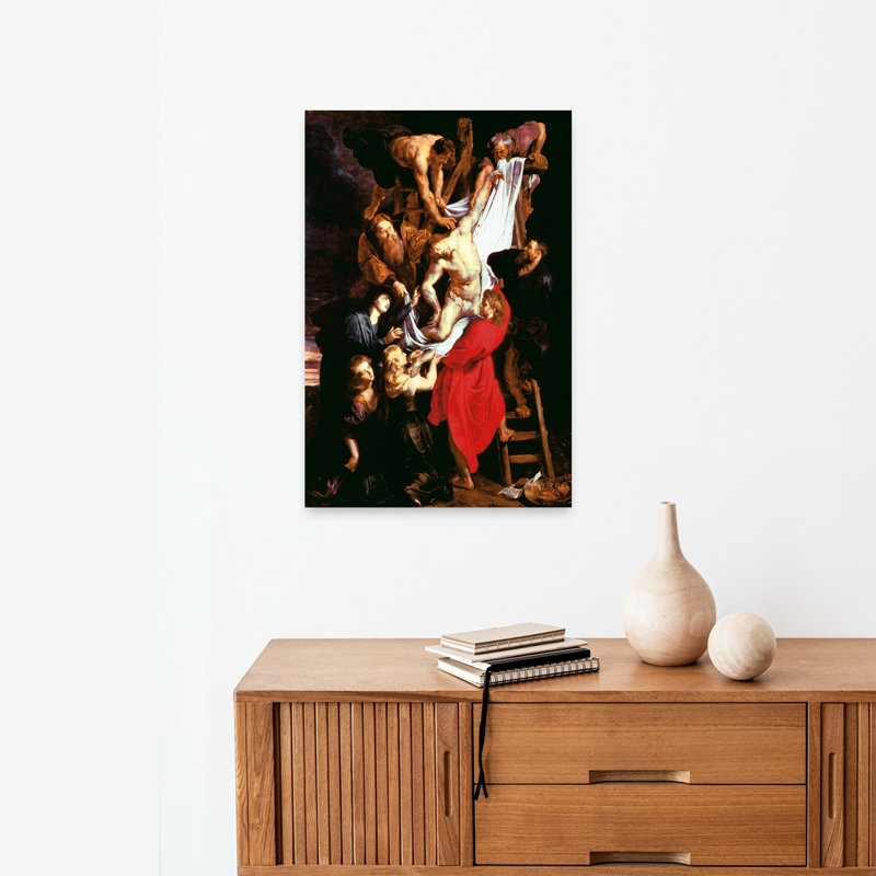 The Descent From The Cross, Central Panel Of The Triptych, 1611-14 Classic Contemporary Wall Art Print by Peter Paul Rubens - 1 Piece Wrapped Canvas Wall Art