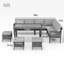 Ensemble de mobilier d'extérieur pour petit espace 7 pièces, ensemble de mobilier de jardin, coussin de siège imperméable, table en verre, peu encombrant, convient à la cour, à la terrasse ou au jardin, gris