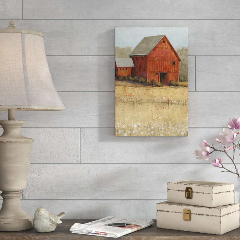 Red Barn View II by Timothy O' Toole - Painting Print, 46cm H x 30cm W, Wrapped Canvas