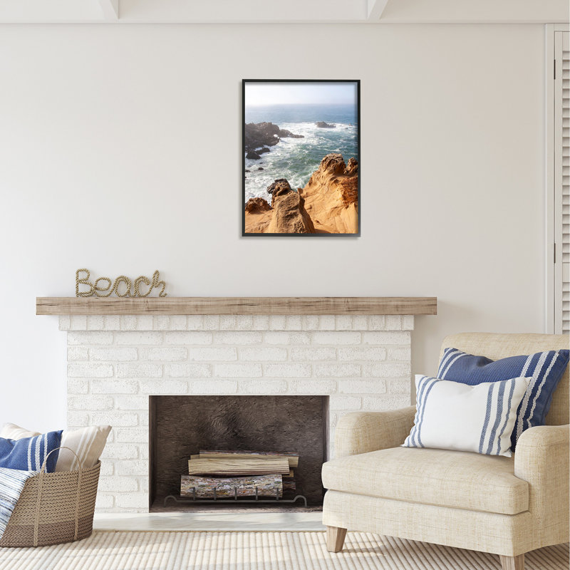 «Bb-441», encadré par Sea Cove, éclaboussures de vagues encadrées sur bois par Kathy Mansfield, Giclée encadrée noir minuit