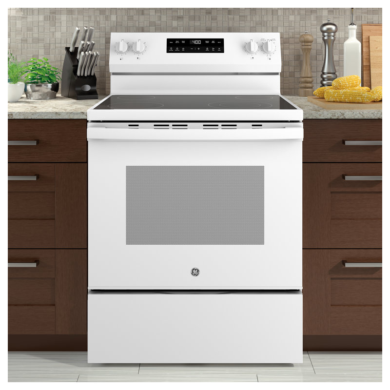 GE 30" Free-Standing Electric Range, Stainless Steel/Black