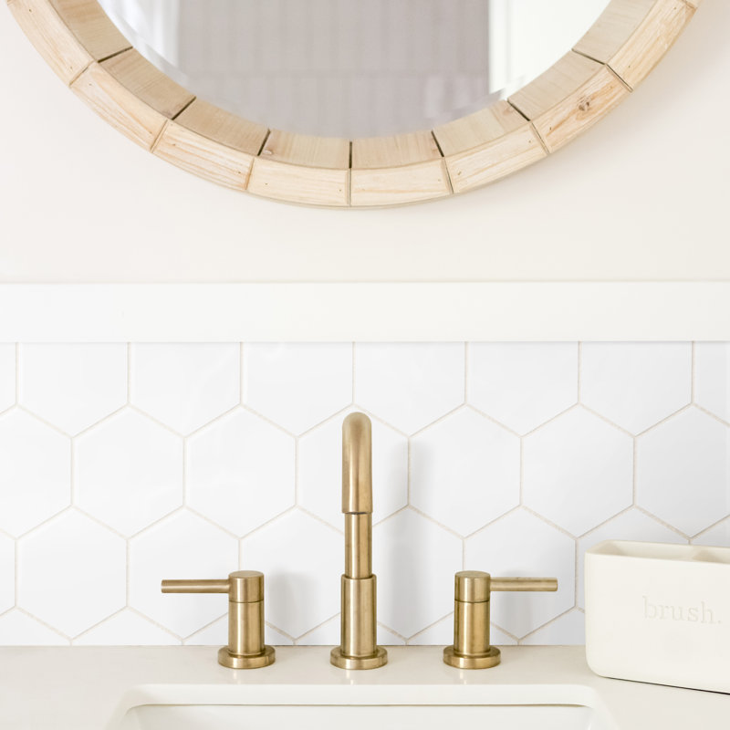 Metro Super 4" Hex Matte White 10" x 11-1/2" Porcelain Mosaic Tile