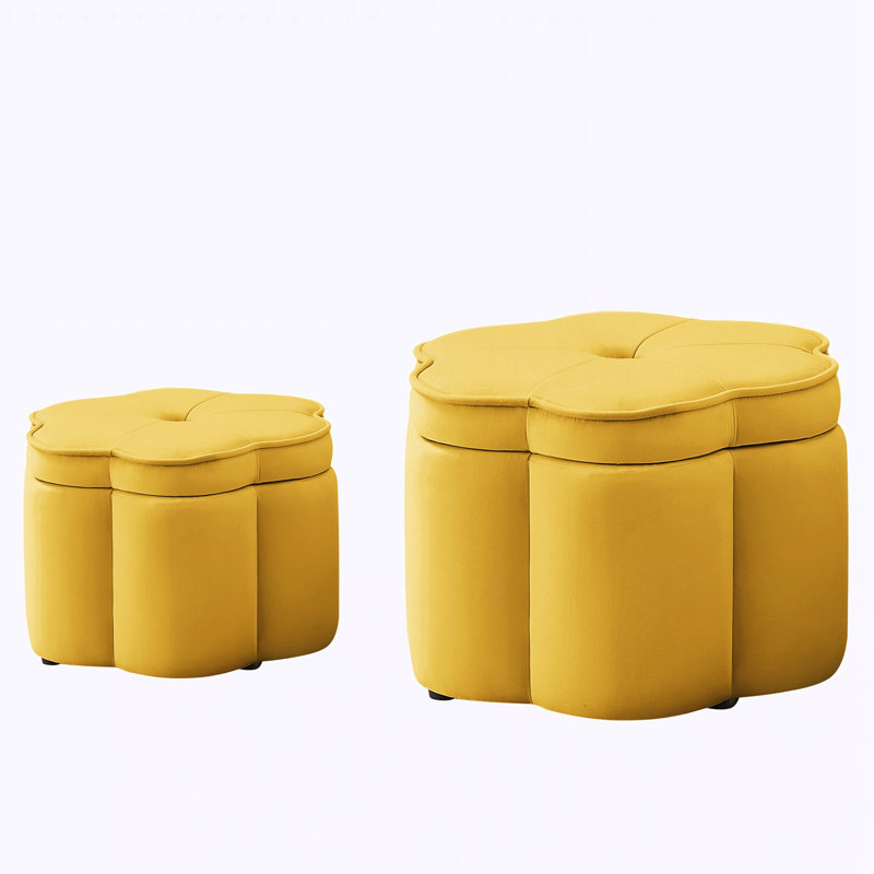 Ensemble de 2 repose-pieds avec rangement, Yellow