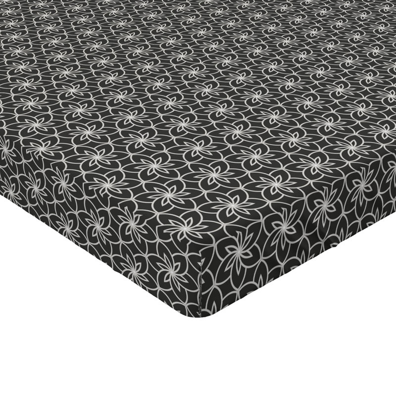 Ambesonne Nature Fitted Sheet Leaves Botanical Style Art, Twin Fitted Sheet, Charcoal Gray/Coconut Floral