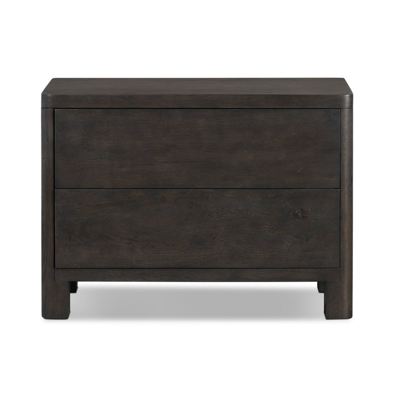 Noeline Nightstand-Smoked Black Oak Veneer, Smoked Black Oak