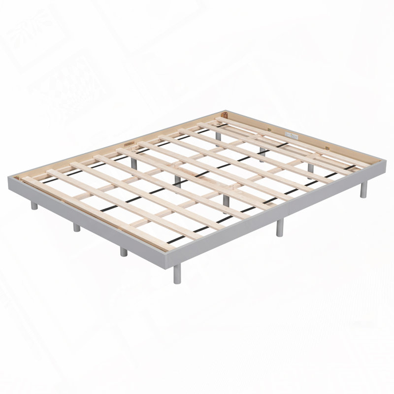 Lit plateforme Hanneli, Gris, Double