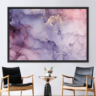 Abstract Marble Art Canvas - Modern Shimmery Wall Decor with Alcohol Ink