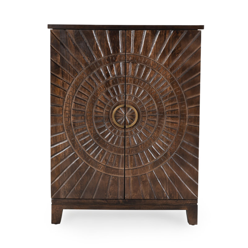 Vivienne 47" Dark Brown Mango Wood Wine Cabinet